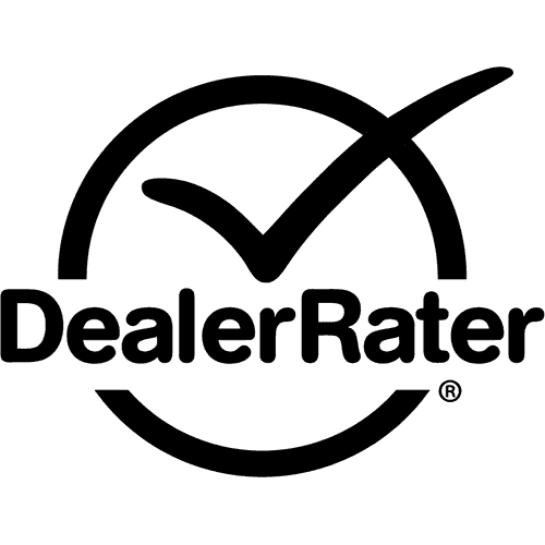 DealerRater logo featuring a checkmark symbol, representing customer reviews and ratings for automotive dealerships.