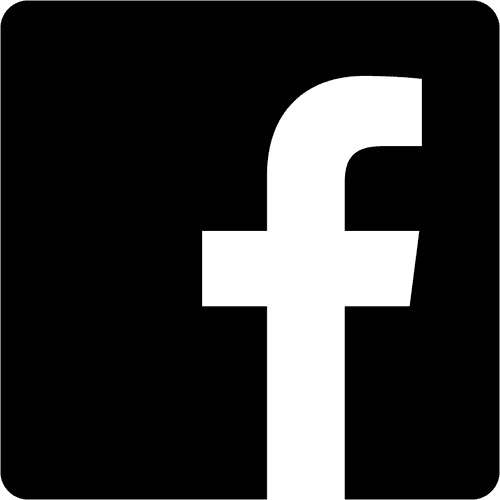 White Facebook logo on a black background, symbolizing social media connectivity and communication.
