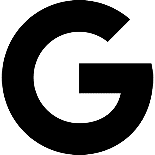 Black Google logo on a transparent background, symbolizing the tech giant's brand identity and search engine.