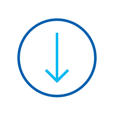 Blue circular icon with a downward arrow, indicating download or import action.